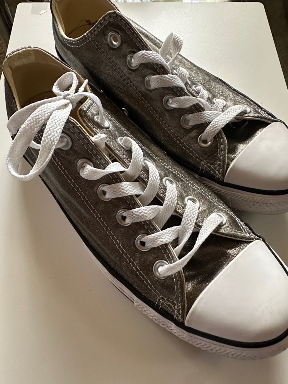 Converse Metallic Low-Top Sneakers with Cream Interior